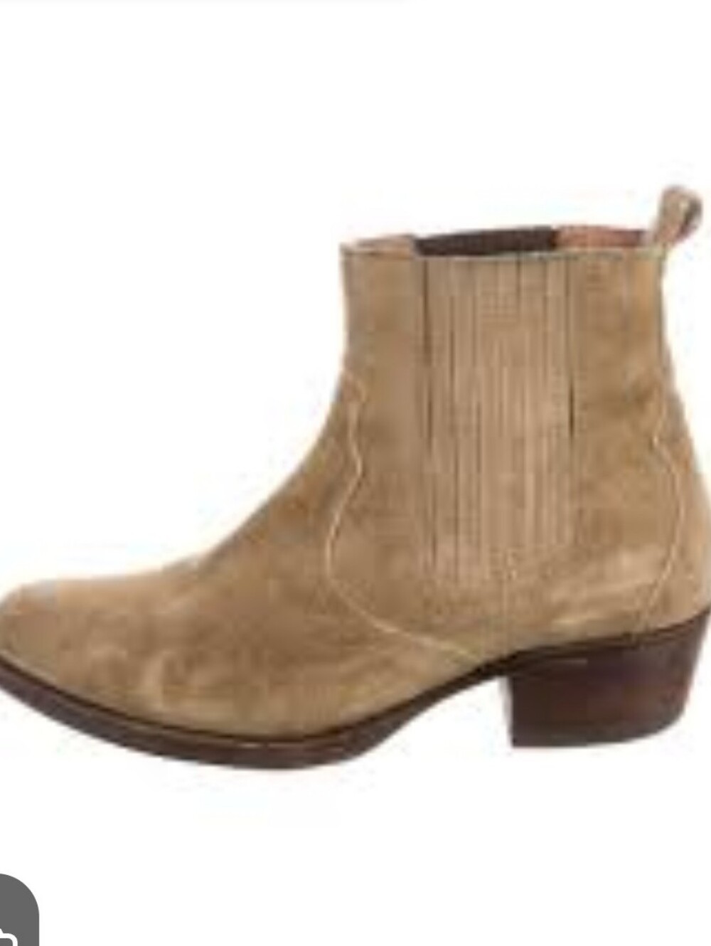 Frye Suede Tan Slip On Chelsea Boot.  Size 6